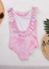 Wholesale Kids Children One Piece Tie Dye Swimwear Beachwear Set