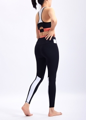 High Impact Patchwork Sports Bra Leggings Set 2 Pieces Women Yoga Sets Gym Fitness Clothing