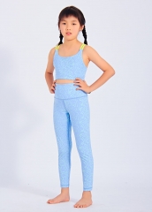 Hygroscopic and Sweat Releasing Digital Print Contrast Girls Yoga Set Custom