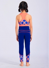 Customized Sublimated Contrast Color Breathable Skin Friendly Girls Yoga Set