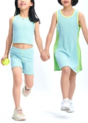 Children Athletic Wear Quick-Drying Jacquard Weave Girls Tennis Dress Clothing Sports Wear