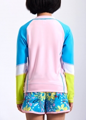 Custom Logo Long Sleeve Quick Dry Rashguard Girls Swim Shirt