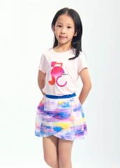 OEM Kids Clothing Casual Two Piece T shirts Short Skirts Set Girls 8-12 Years