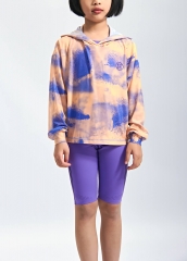 Spring Summer Kids Clothing Long Sleeve Tie Dye Sunscreen Girls Pullover Hoodies