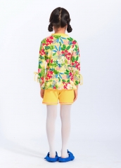 2023 New Style Fashion Floral Print Kids Girls One Piece Swimwear Swimsuits