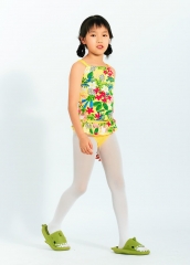 Custom Floral Pattern 2 Piece Swimsuit For Kids Girl