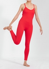 Deep V Back Shape Women One Piece Bodysuit Customized Size Full Length Jumpsuit