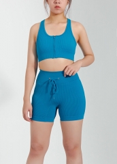Custom Made Fitness Gym Clothes Women High Quality Running Yoga Bra Shorts Sets