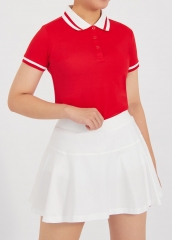 Custom Ladies Active Wear Fashion Short Sleeve Tennis Polo Shirts Golf Skirt
