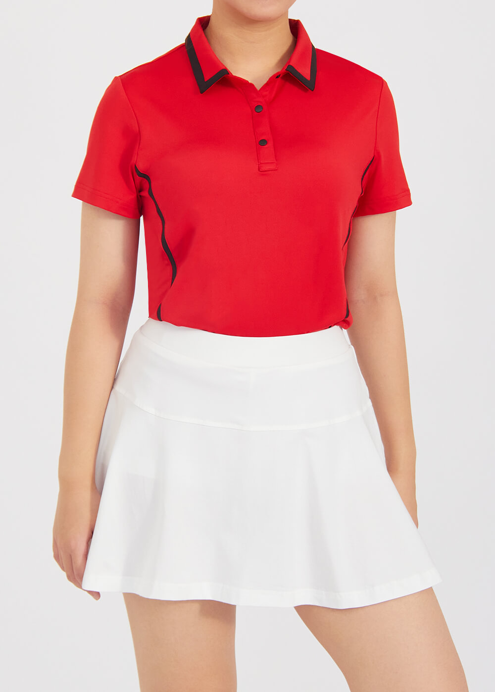 Custom Ladies Active Wear Fashion Short Sleeve Tennis Polo Shirts Golf Skirt