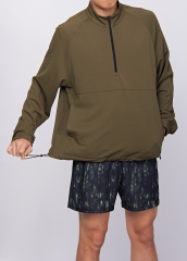 Men's 1/4 Zip Long Sleeve Fleece Lined Solid Color Workout Pullover Tops Sweatshirt OEM