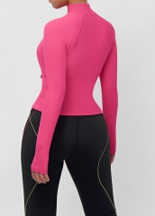 Workout Sportswear Top Breathable Fitness Women Long Sleeve Crop Slim Fit T Shirt