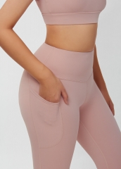 Custom High Quality Pink Workout Sports Wear Yoga Sets For Women