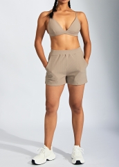 Fashion Comfortable Women Outdoor Gym Fitness Yoga Wear Beauty Back Yoga Bra and Shorts Set