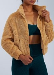 Women's Short Long Rocker Zipper Jacket Winter Warm Soft Fleece Jacket
