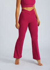 High-waisted Slimming Hip Lifting Cross Hollowed Flare Leggings