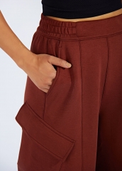 Air Cotton Sweatshirt Stretch Athletic Long Sleeve High Waist Large Pocket Sweatpants Two Piece Set